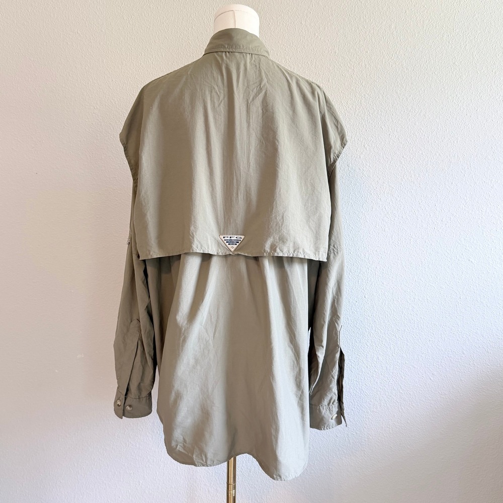 Columbia PFG Bahama II Long Sleeve Fishing Shirt Sage Green Omni-Shade Mens M - Picture 4 of 8